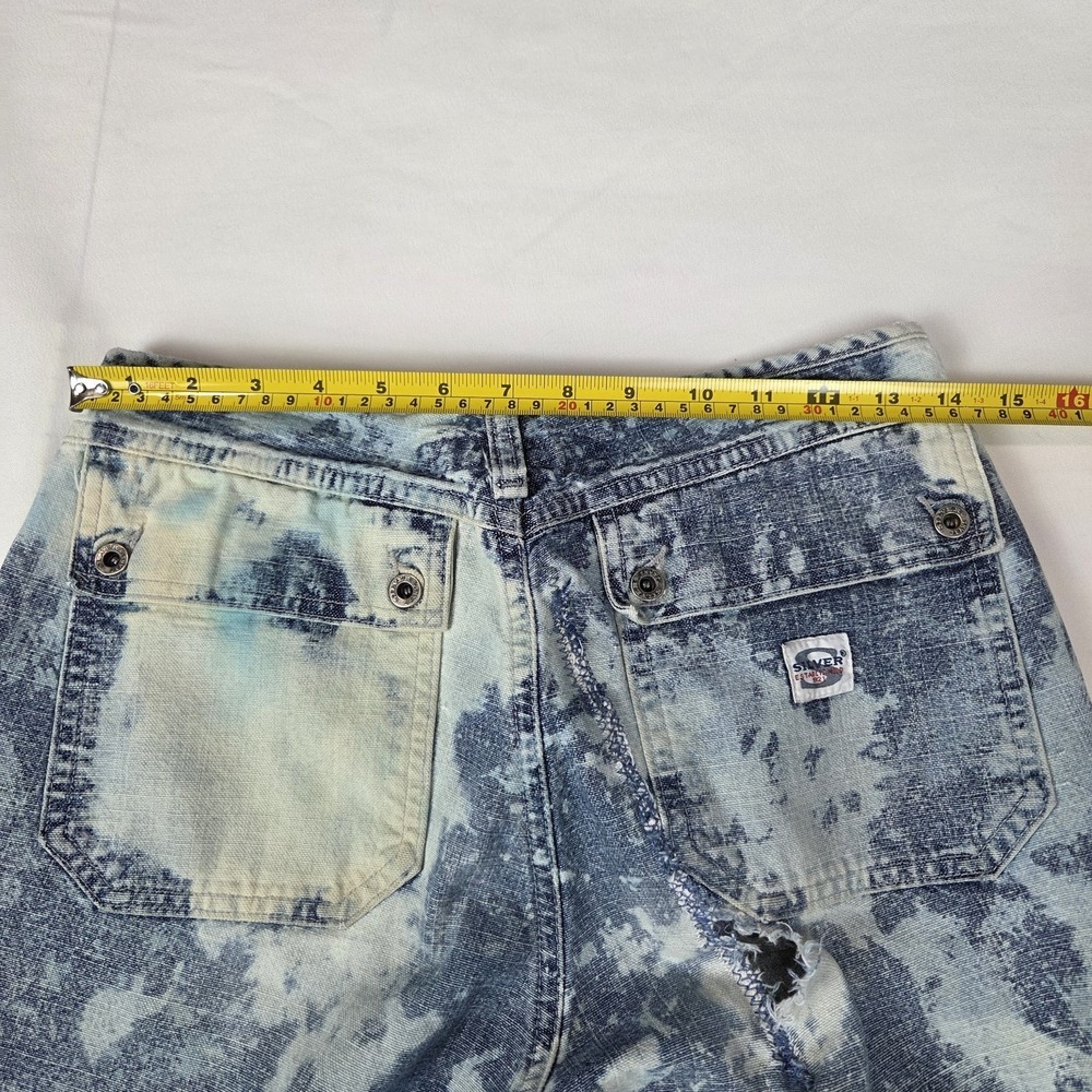 Silver Jeans Co Vintage Y2K Flare Leg Distressed Bleach Wash Cargo Jeans 29 - Picture 5 of 12